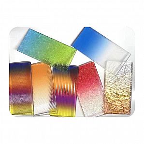 شیشه رنگارنگ 6+6 میلی‌متری PVB چند لایه با طرح‌دار