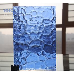 Blaues ozeanisches Kathedrale-strukturiertes Glas