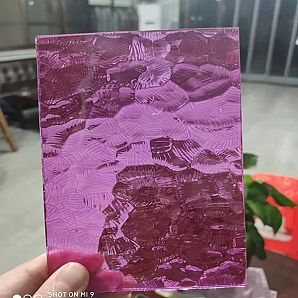 Violet Color Ripple Glass Patterned
