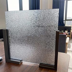 Vidrio estampado con grabado ácido de copo de nieve transparente