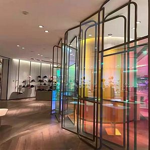 Painéis de vidro dicróicos iridescentes decorativos para construir